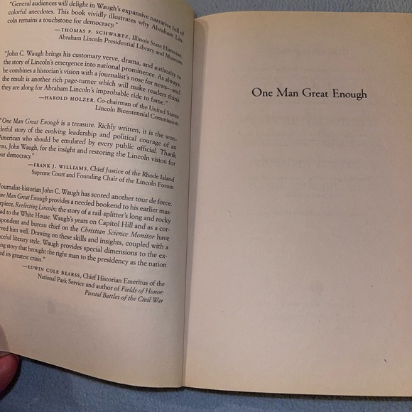 One Man Great Enough, Abraham Lincoln’s Road To Civil War paperback book, Waugh - Picture 3 of 7